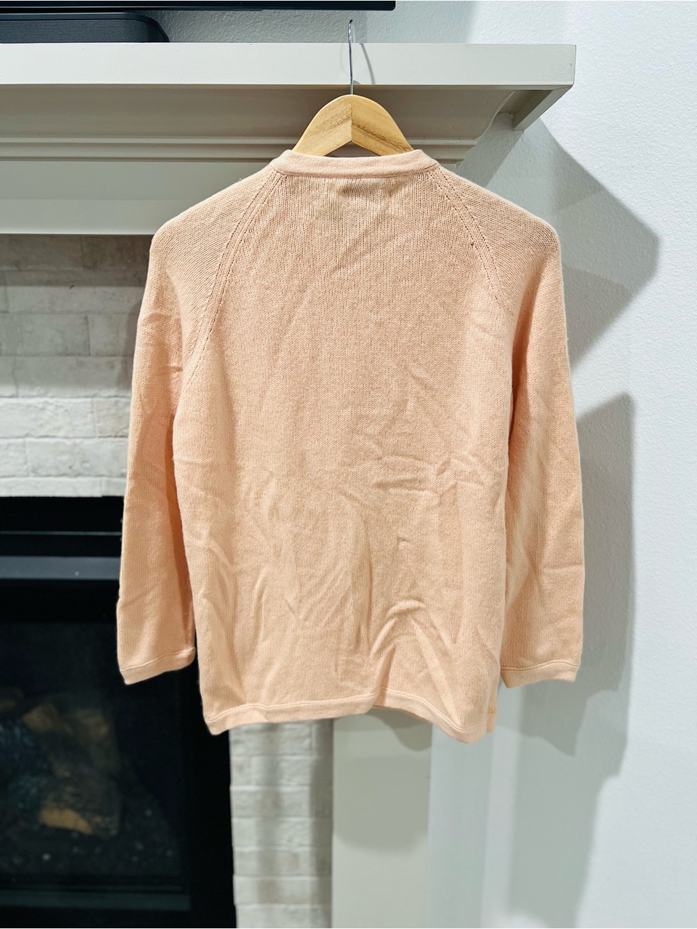 Vintage 60s 70s Hadley Cashmere Souffle Peach Knit Cardigan Sweater size 38 - Picture 2 of 8